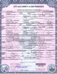 certified marriage record